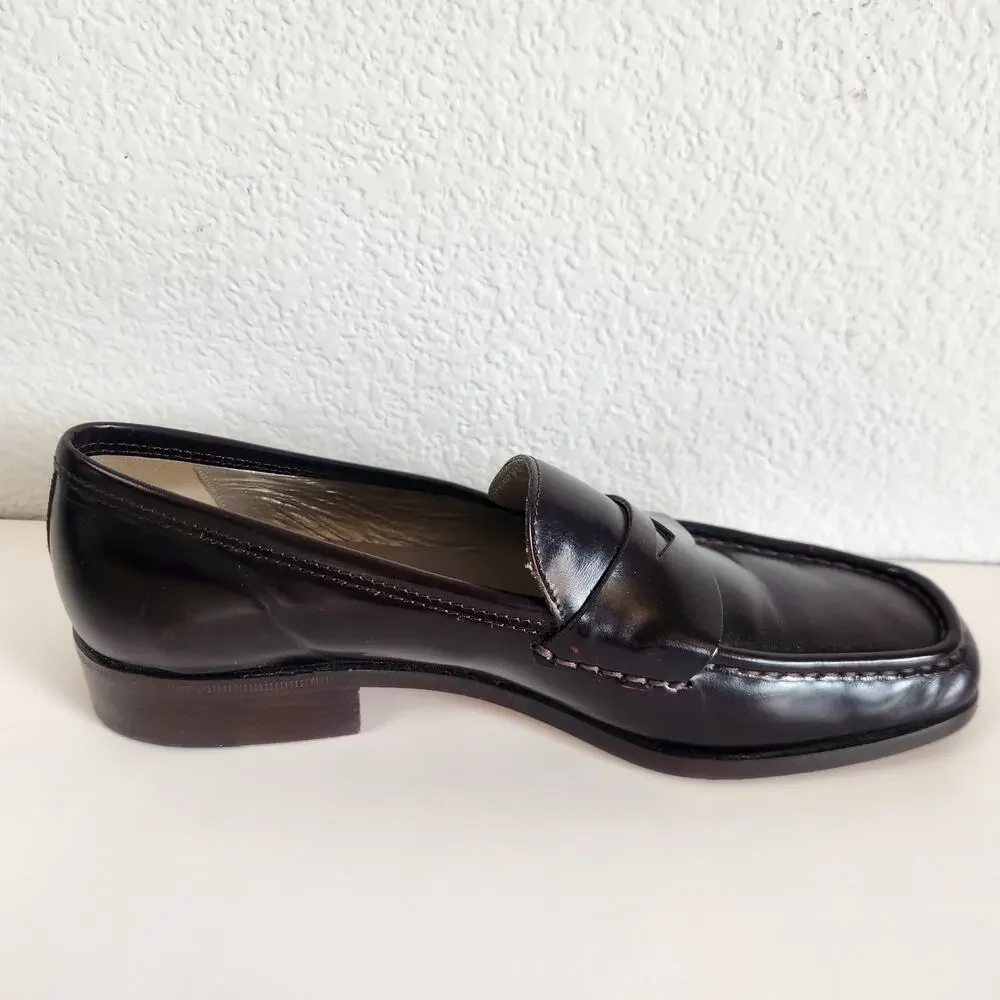 Cole Haan Eileen Leather Penny Loafers in Amber Brown 7.5B - Picture 3 of 12
